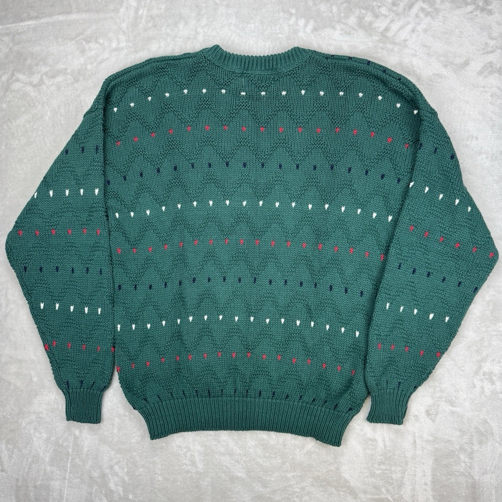 Vtg Hampton‎ Bay Sweater Mens L Birdseye Ski Knit Grandpa Fisherman USA Textured - Picture 7 of 8